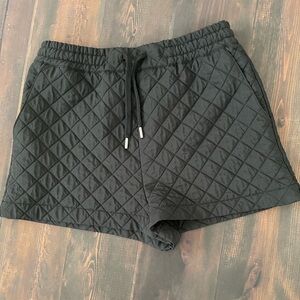 Zara Black Quilted Sport Shorts